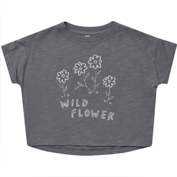 Rylee + Cru Other - Rylee + Cru Wild Flower Boxy Tee in the color "slate". Size 10-12y. 100% cotton